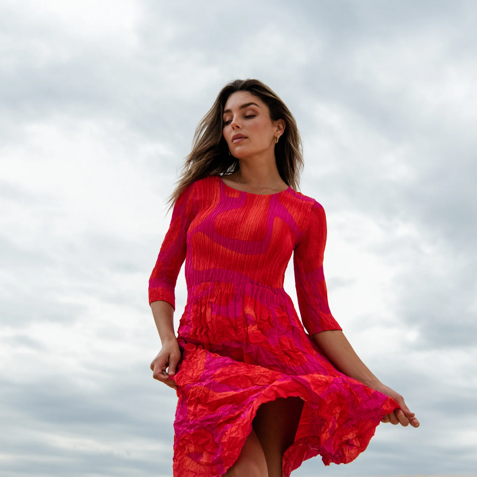 3/4 Sleeve Smash Dress - Prints - Image 25