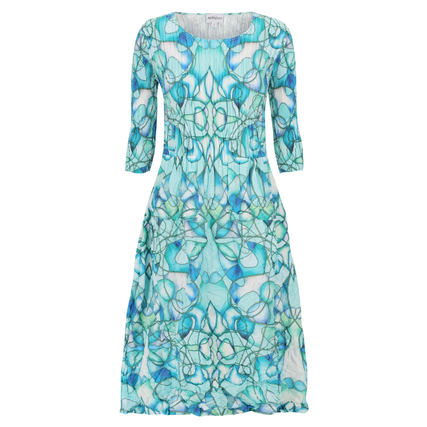 3/4 Sleeve Smash Pocket Dress - Prints - Image 3