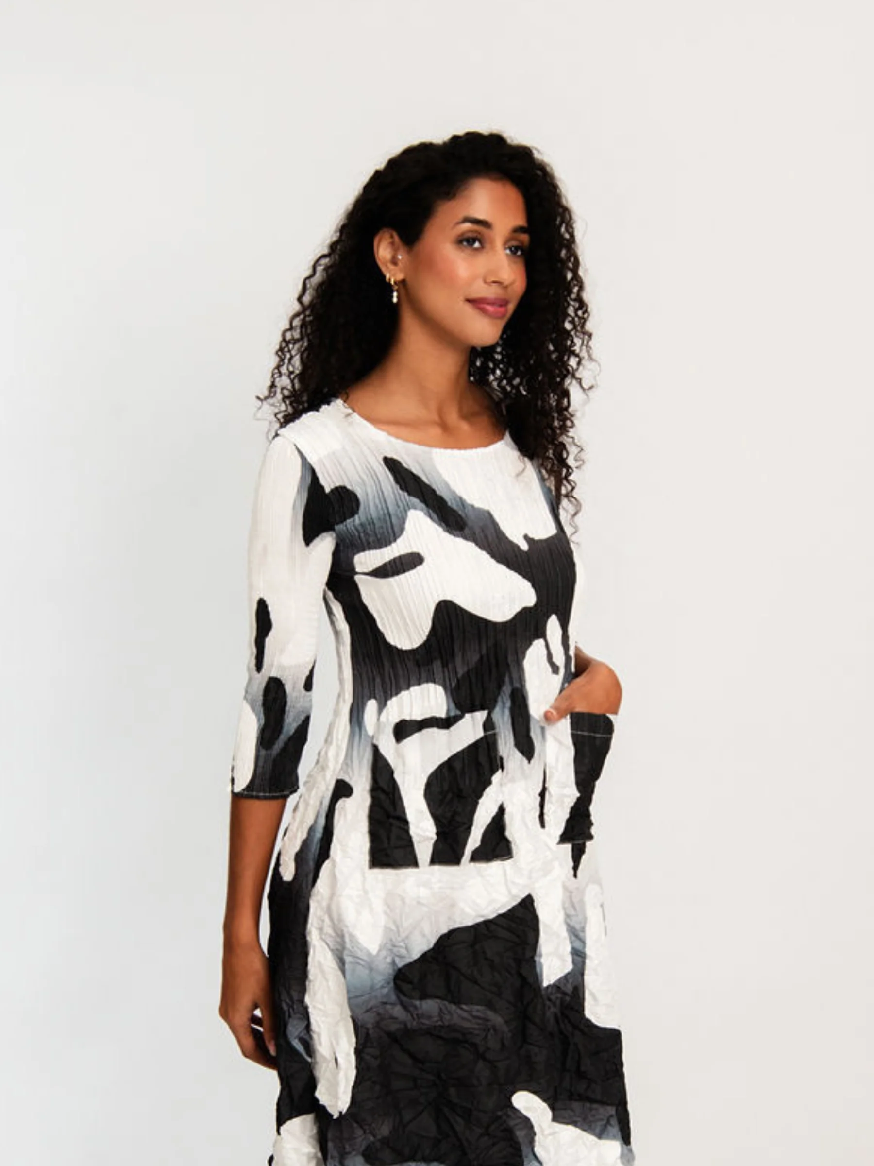 3/4 Sleeve Smash Pocket Dress - Prints - Image 30
