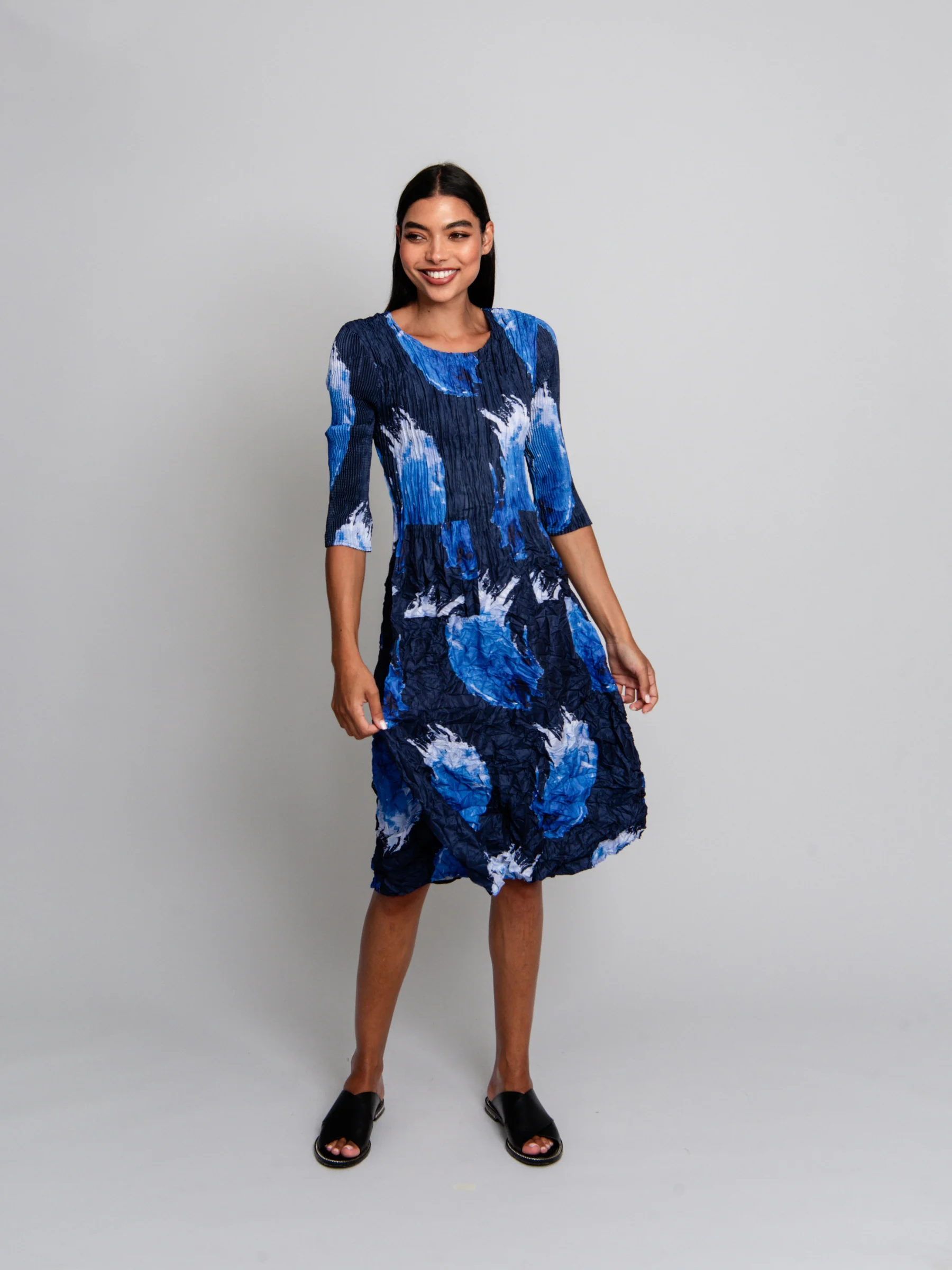 3/4 Sleeve Smash Pocket Dress - Prints - Image 41