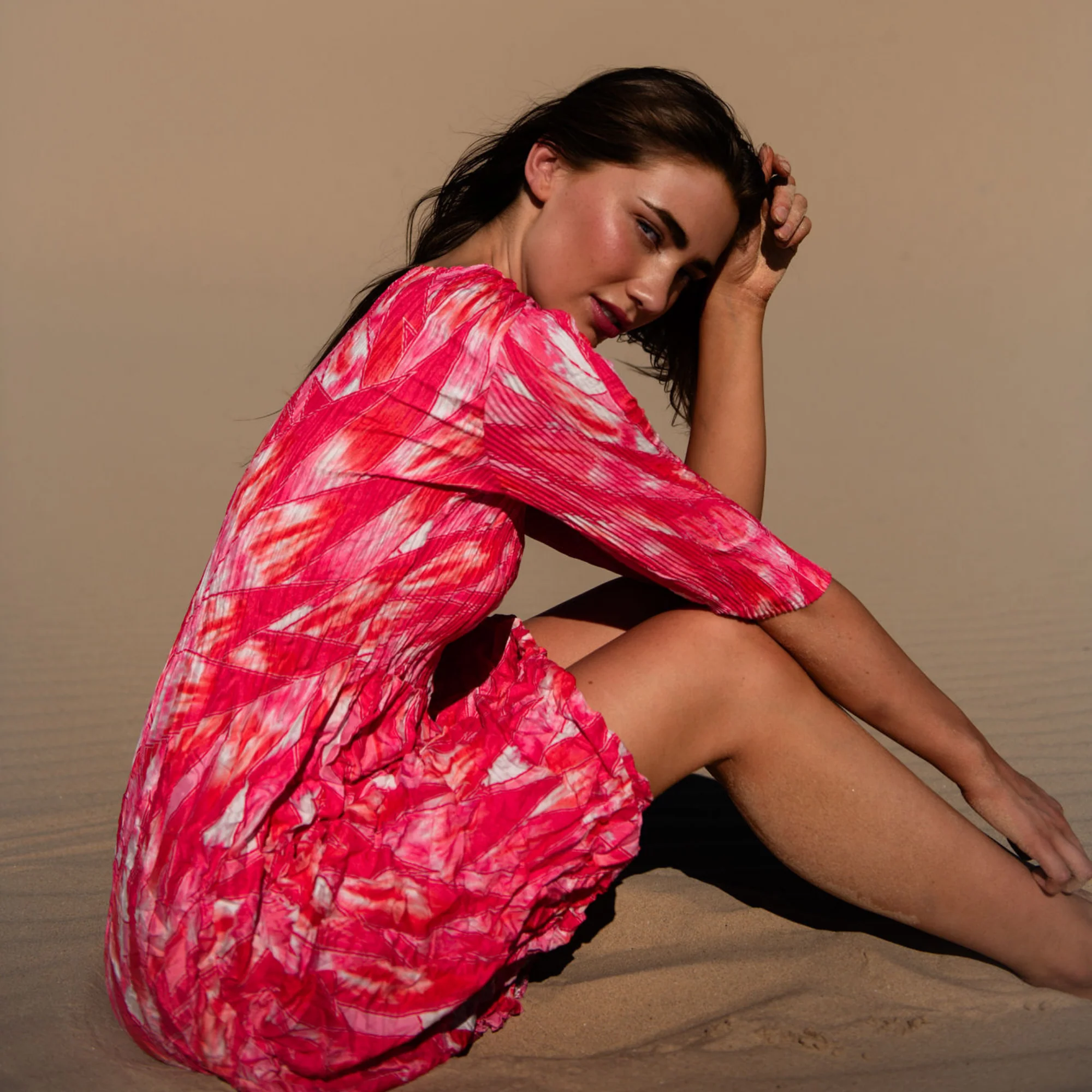 3/4 Sleeve Smash Pocket Dress - Prints - Image 2