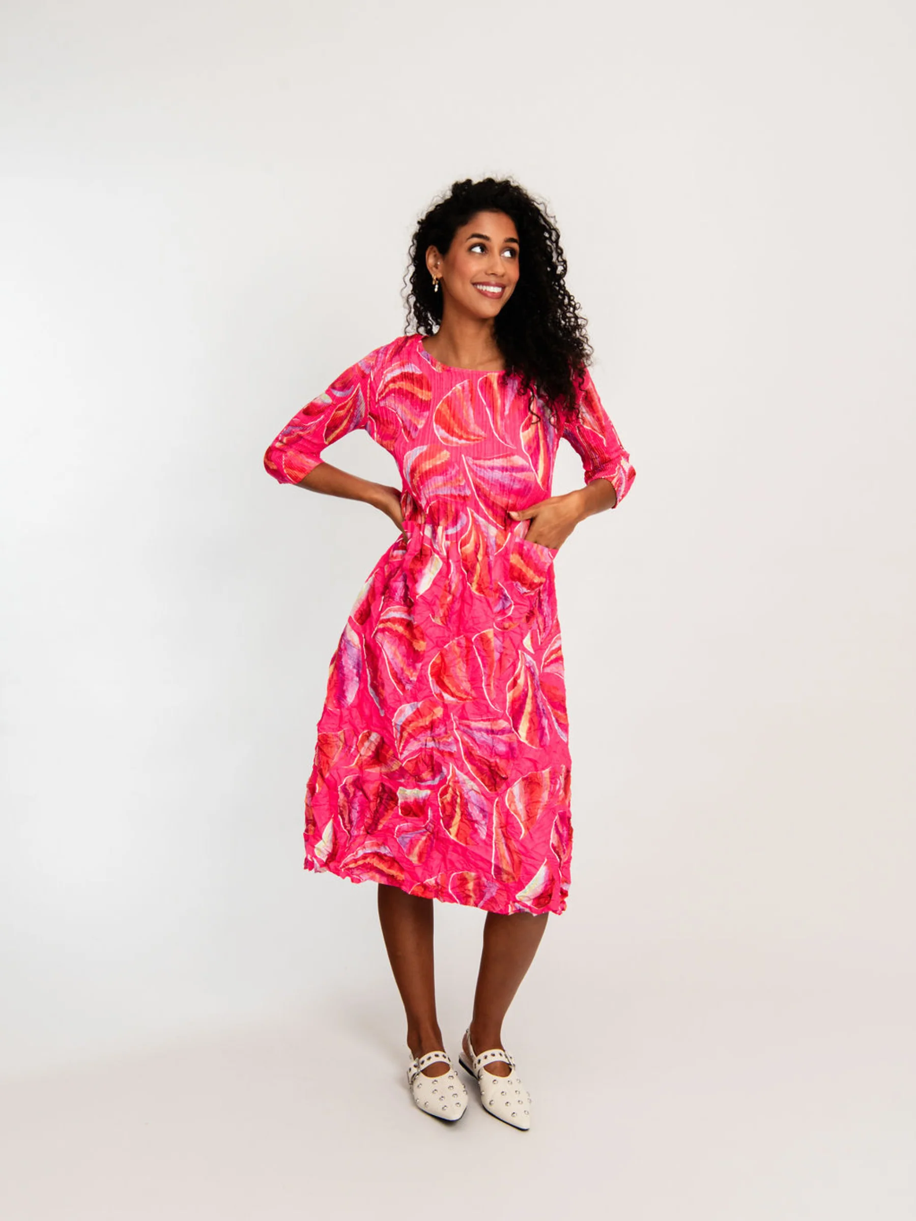3/4 Sleeve Smash Pocket Dress - Prints - Image 26