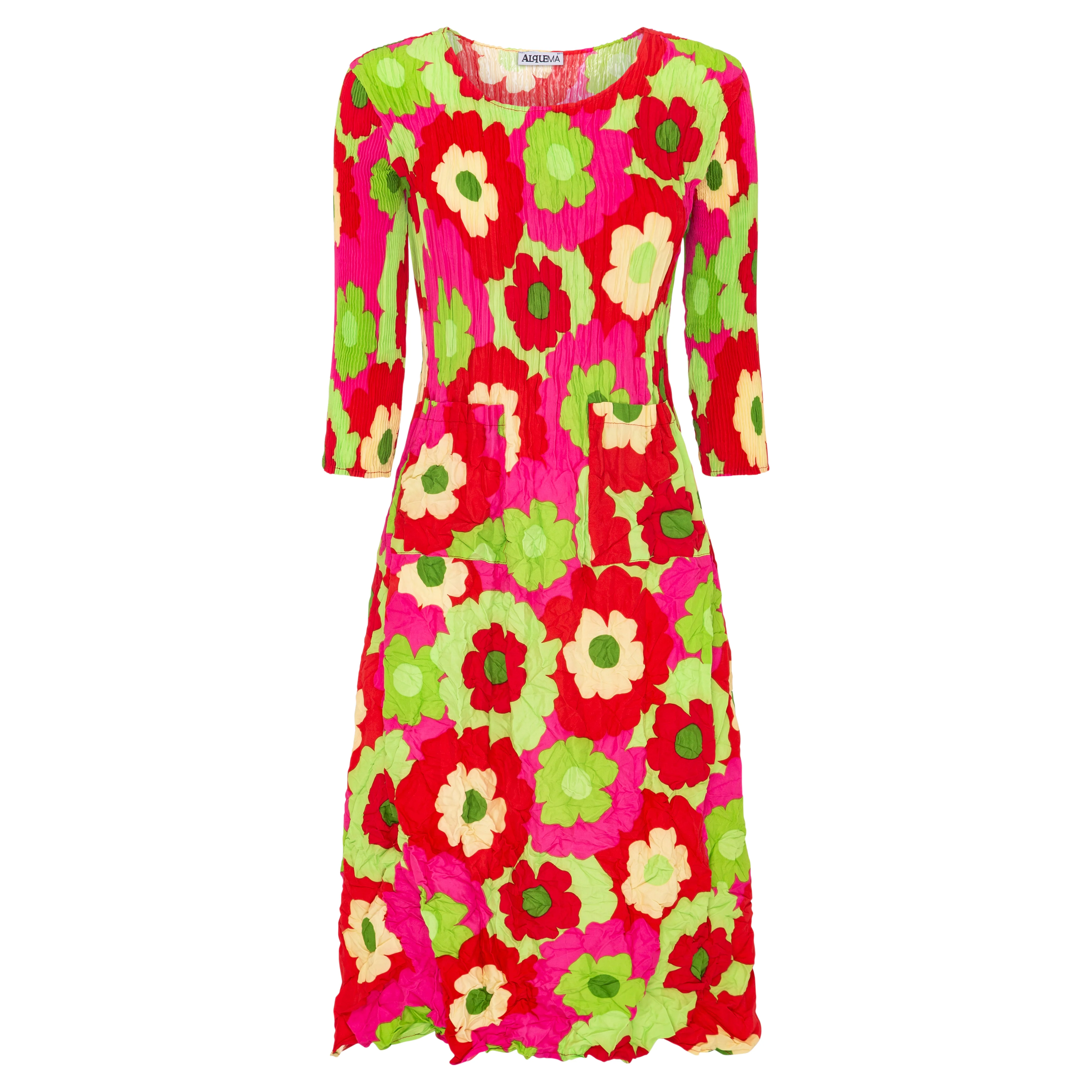 3/4 Sleeve Smash Pocket Dress - Prints - Image 14
