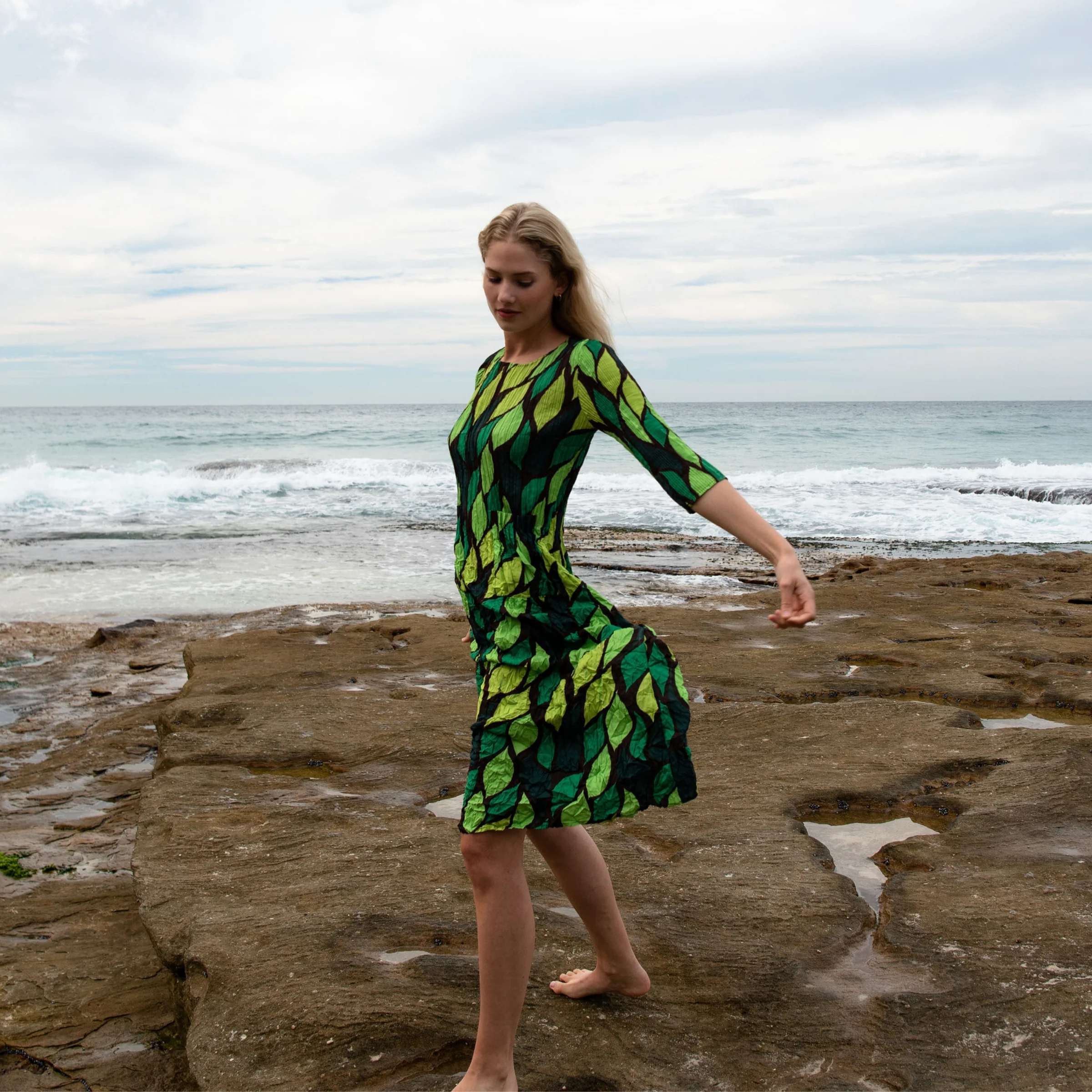 3/4 Sleeve Smash Pocket Dress - Prints - Image 33