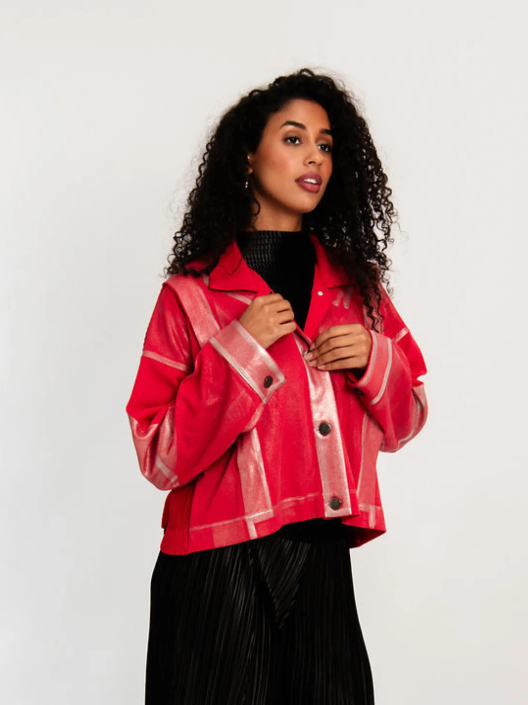 Foil Plisse Jacket - Image 5