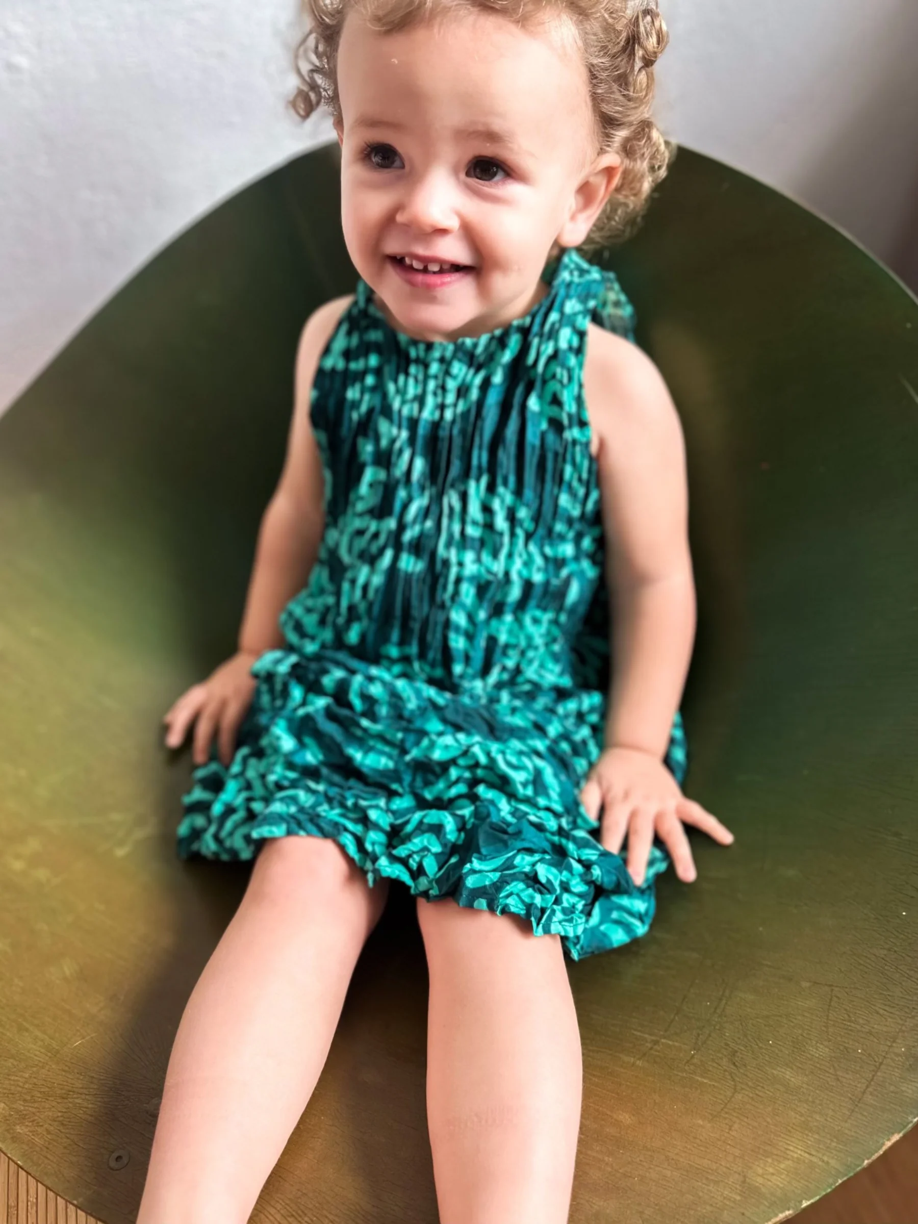 Mini Smash Pocket Dress | Green Cockatoo - Image 3